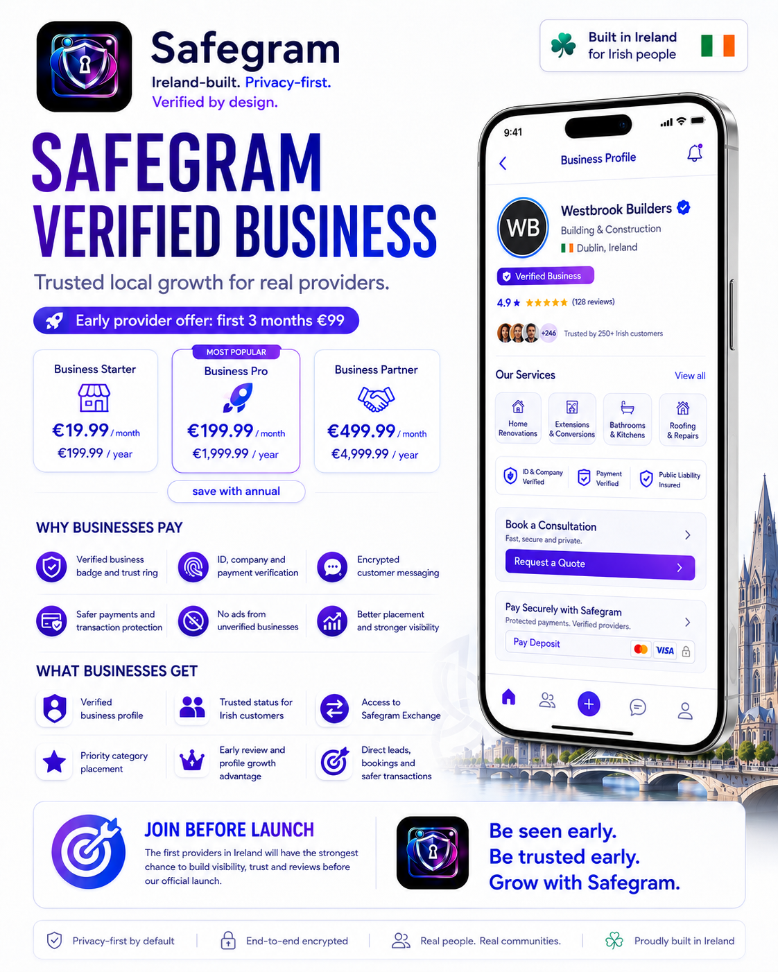 Safegram Verified Business — trusted local growth for real providers