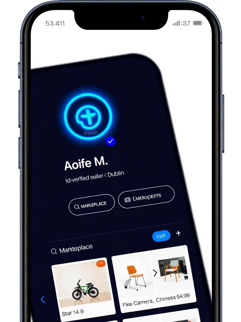 Facebook Marketplace alternative — verified seller profile on Safegram with Peacemaker Ring badge
