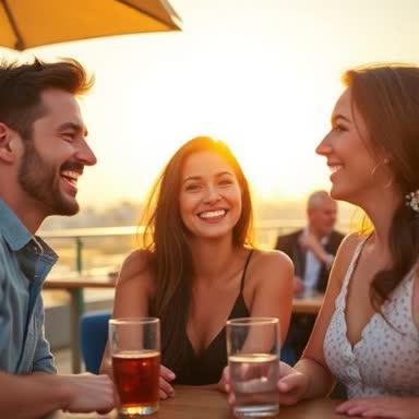 Friends at rooftop