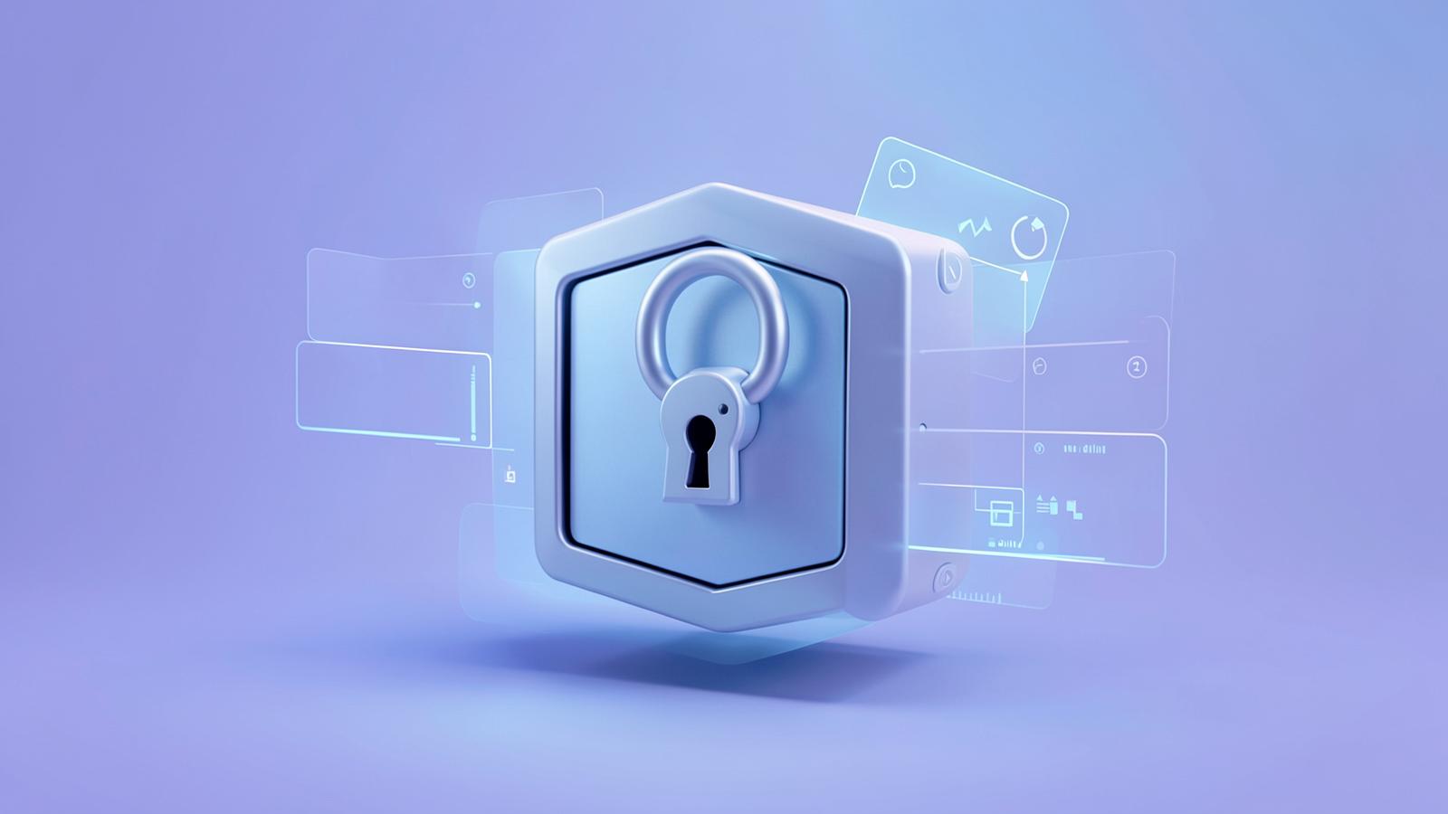 Illustration of a locked personal data vault with privacy controls