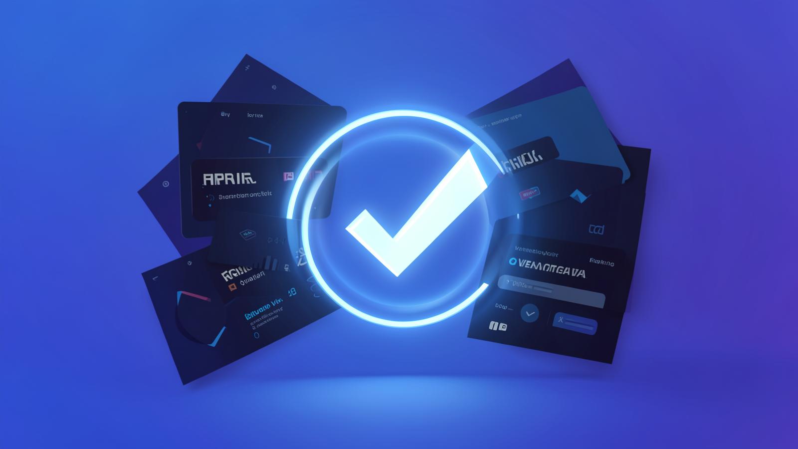 A verification checkmark blocking fake advertisement cards